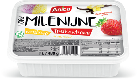 Milenijne jahoda-vanilka 1000ml  (6ks)